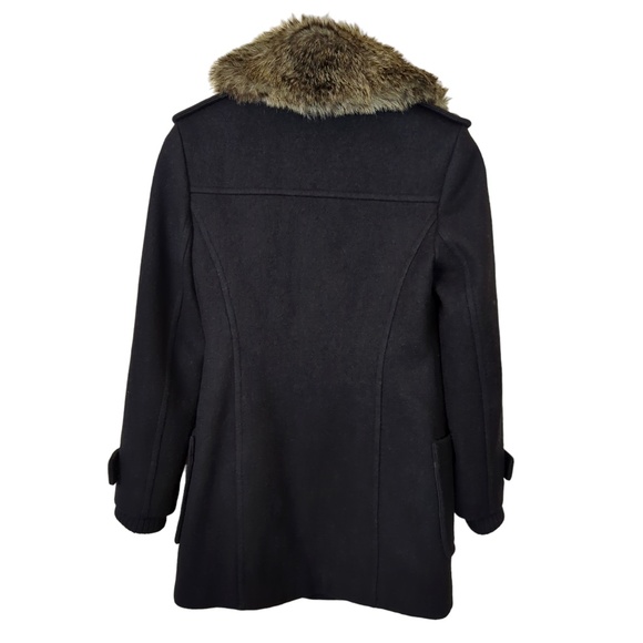 Aritzia Community Black Wool Winter Coat with Faux Fur Collar XS - Picture 3 of 16